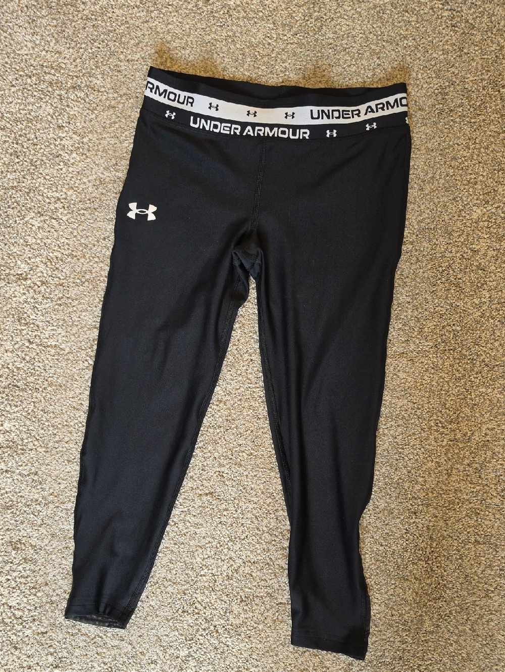 Under Armour Black and White Girls' Performance Leggings